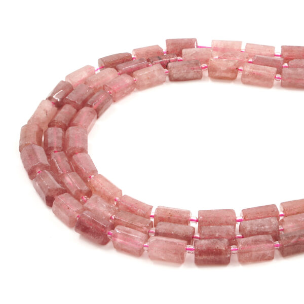 Quarzo Fragola fili cilindri sfaccettati 11x7mm - SBQ55