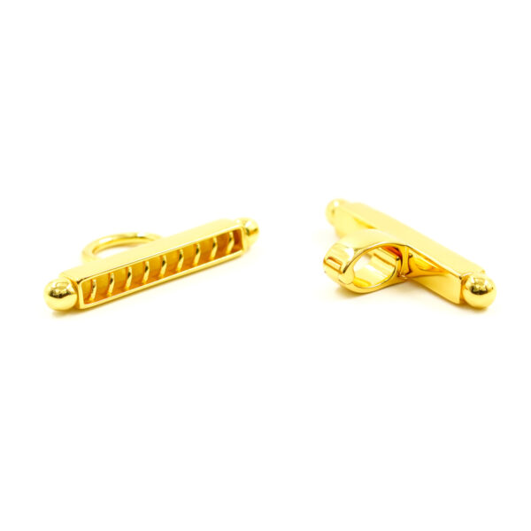 Chiusura in argento forma H a 9 ganci &ndash; Dorato - SM1439