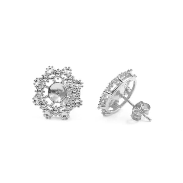 Orecchini in Argento forma fiore - Rodiato - SM1450