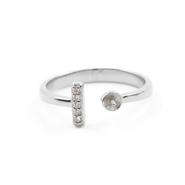 Anello in Argento a 1 elemento &ndash; Rodiato - SM1454