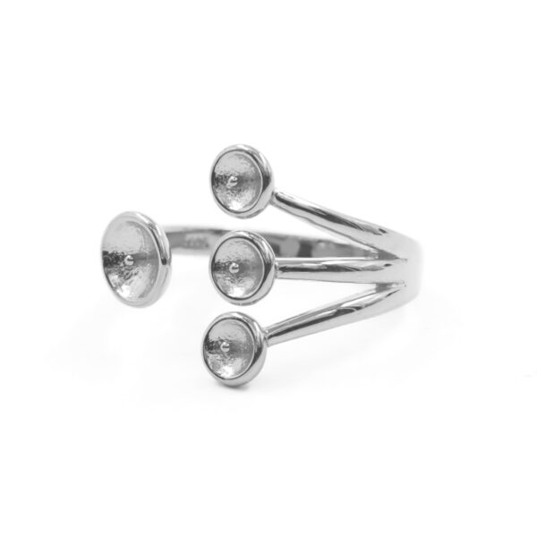 Anello in Argento a 4 elementi &ndash; Rodiato - SM1456
