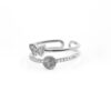 Anello in Argento doppio con farfalla - Rodiato - SM1460