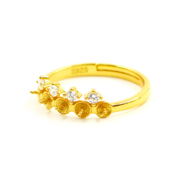 Anello in argento a 5 elementi - Dorato - SM1465