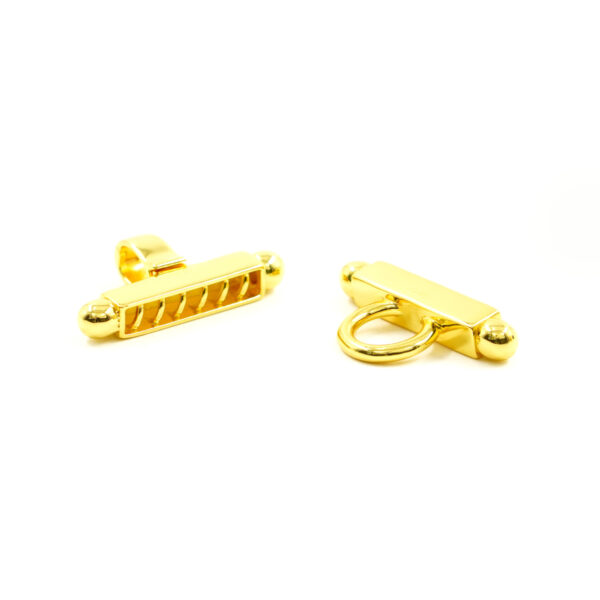 Chiusura in argento forma H a 6 ganci &ndash; Dorato
