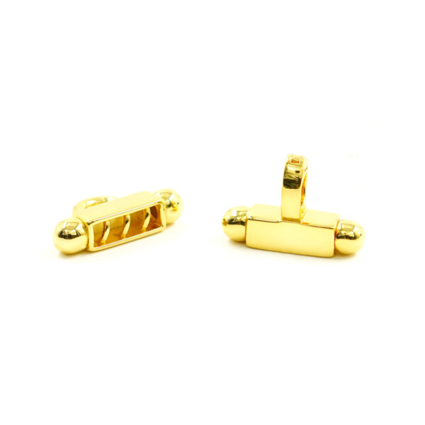 Chiusura in argento forma H a 3 ganci &ndash; Dorato