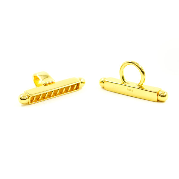 Chiusura in argento forma H a 8 ganci &ndash; Dorato